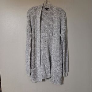 Express Cardigan Sweater Women Medium Gray Classic Open Front Knit